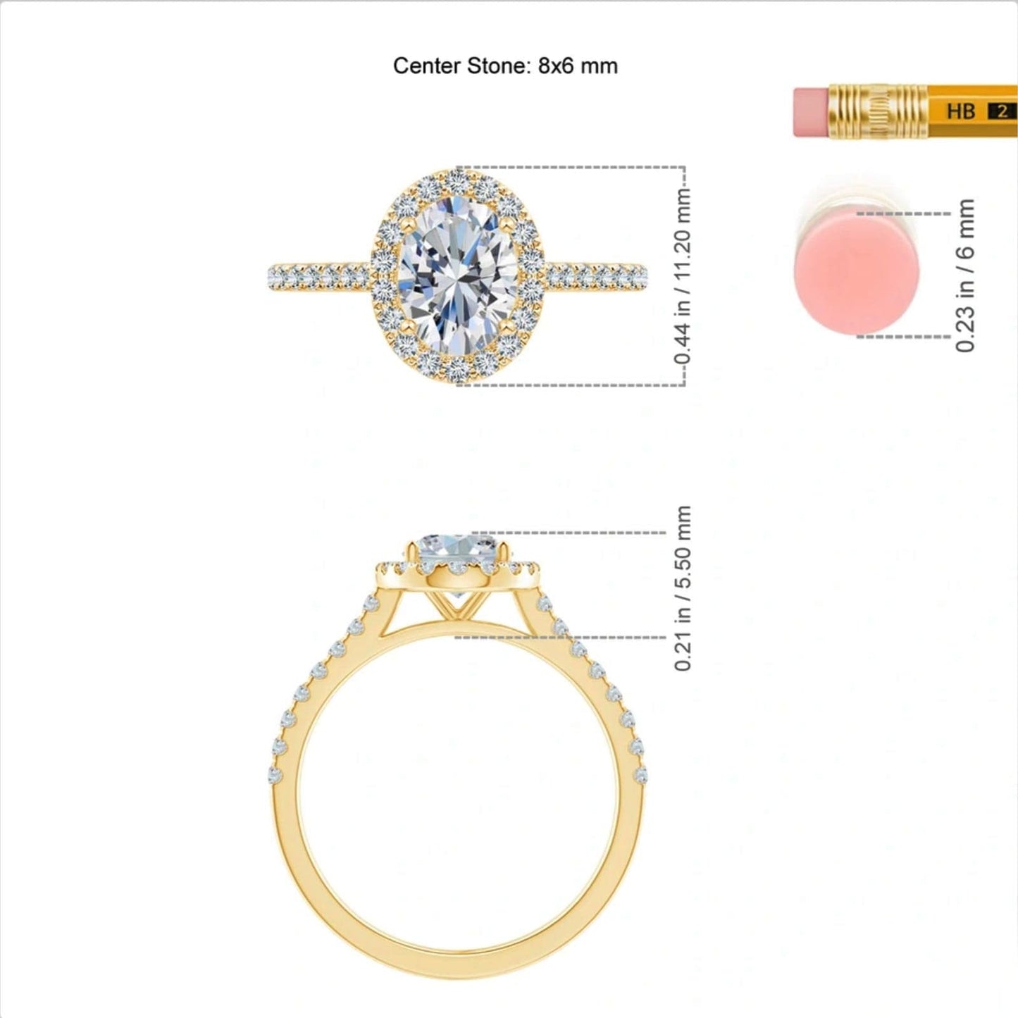 IGI Certified Lab-Grown Oval Brilliant Cut Diamond - Halo Classic Engagement Ring Solid 14K Yellow Gold (Includes IGI Certification from International Gemological Institute)