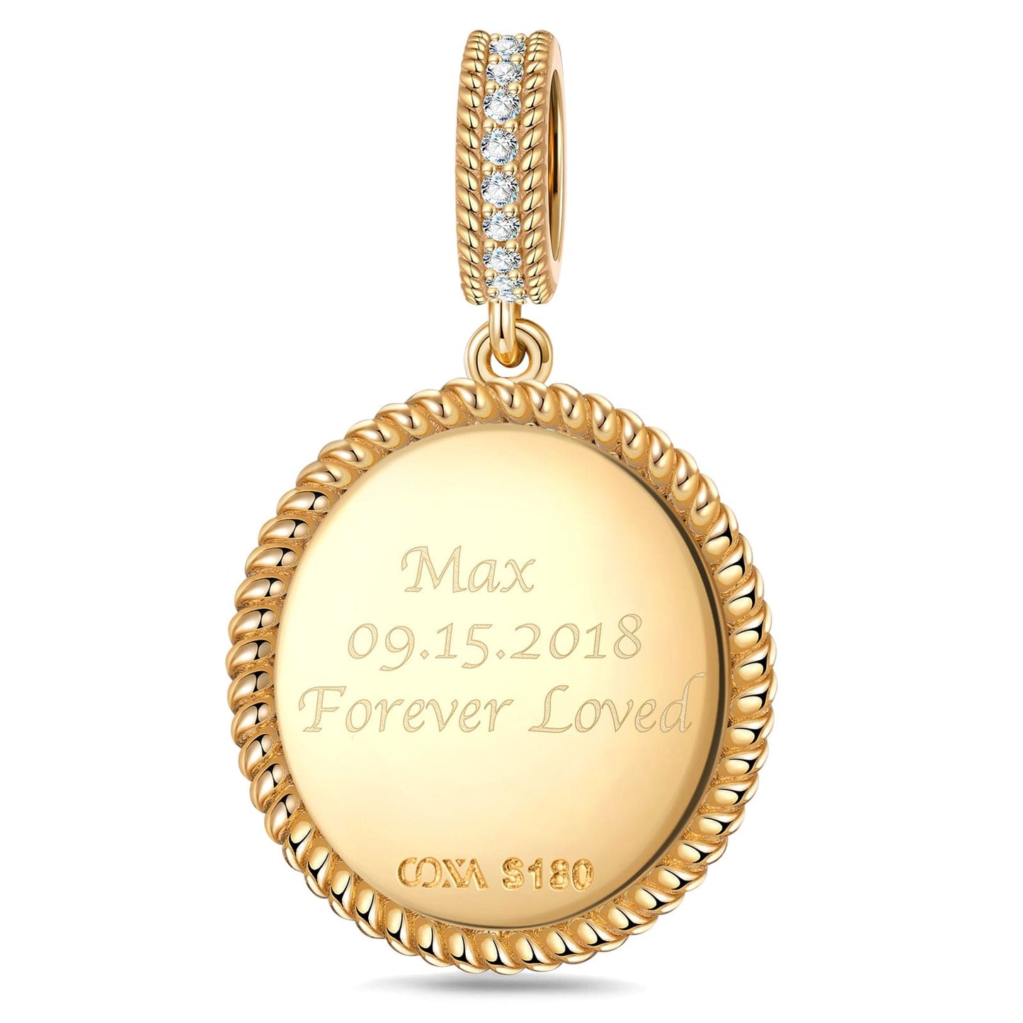 Customizable Engraving Labrador Retriever Tarnish-resistant Silver Dangle Charms In 14K Gold Plated