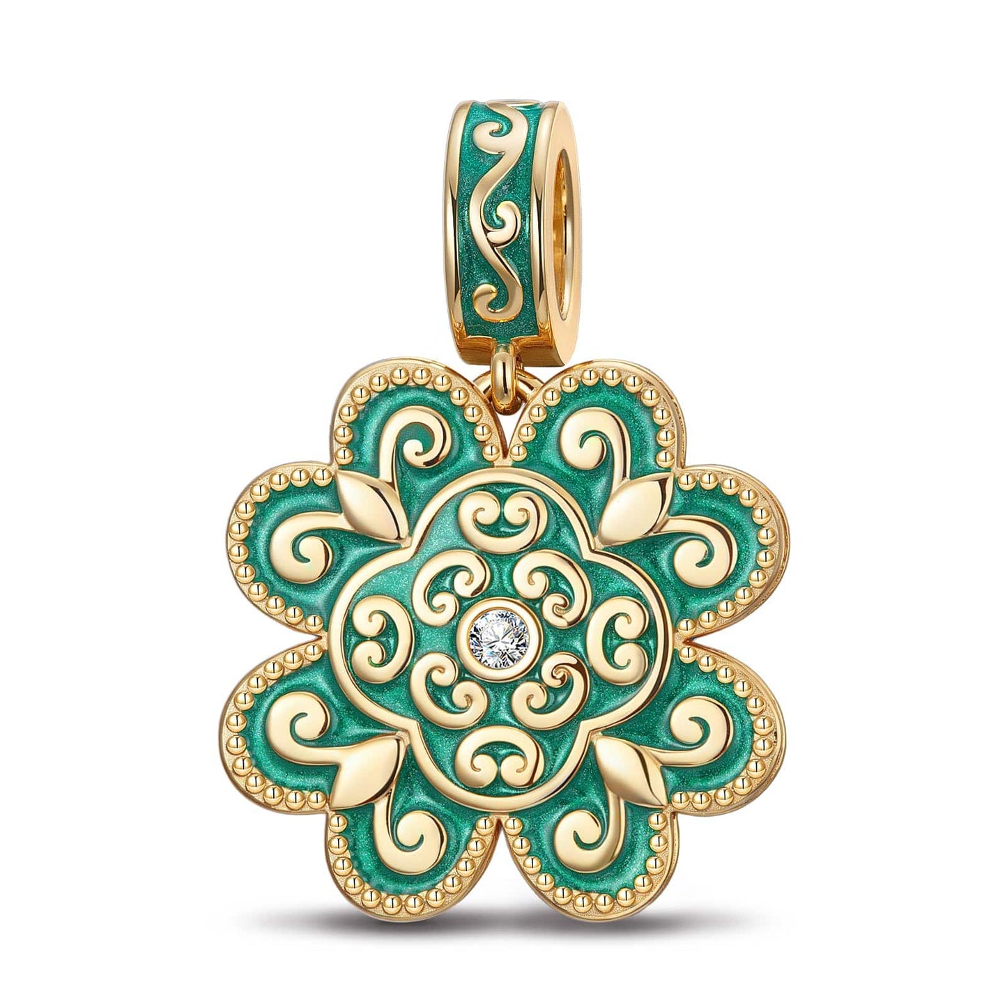 Chromatic Crush Tarnish-resistant Silver Dangle Charms With Enamel In 14K Gold Plated