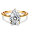 Lab-Certified Pear Brilliant Cut Moissanite - Hidden Halo Classic Engagement Ring 14K Yellow Gold Plated (Includes GRA Certification from Gemological Research Association)