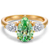 Pear Brilliant Cut Fancy Vivid Lagoon Mint Hue Lab-Certified Teal & Green Sapphire - Three Stone Classic Engagement Ring 14K Yellow Gold Plated (Includes GRC Certification from Gemstone Research Center)
