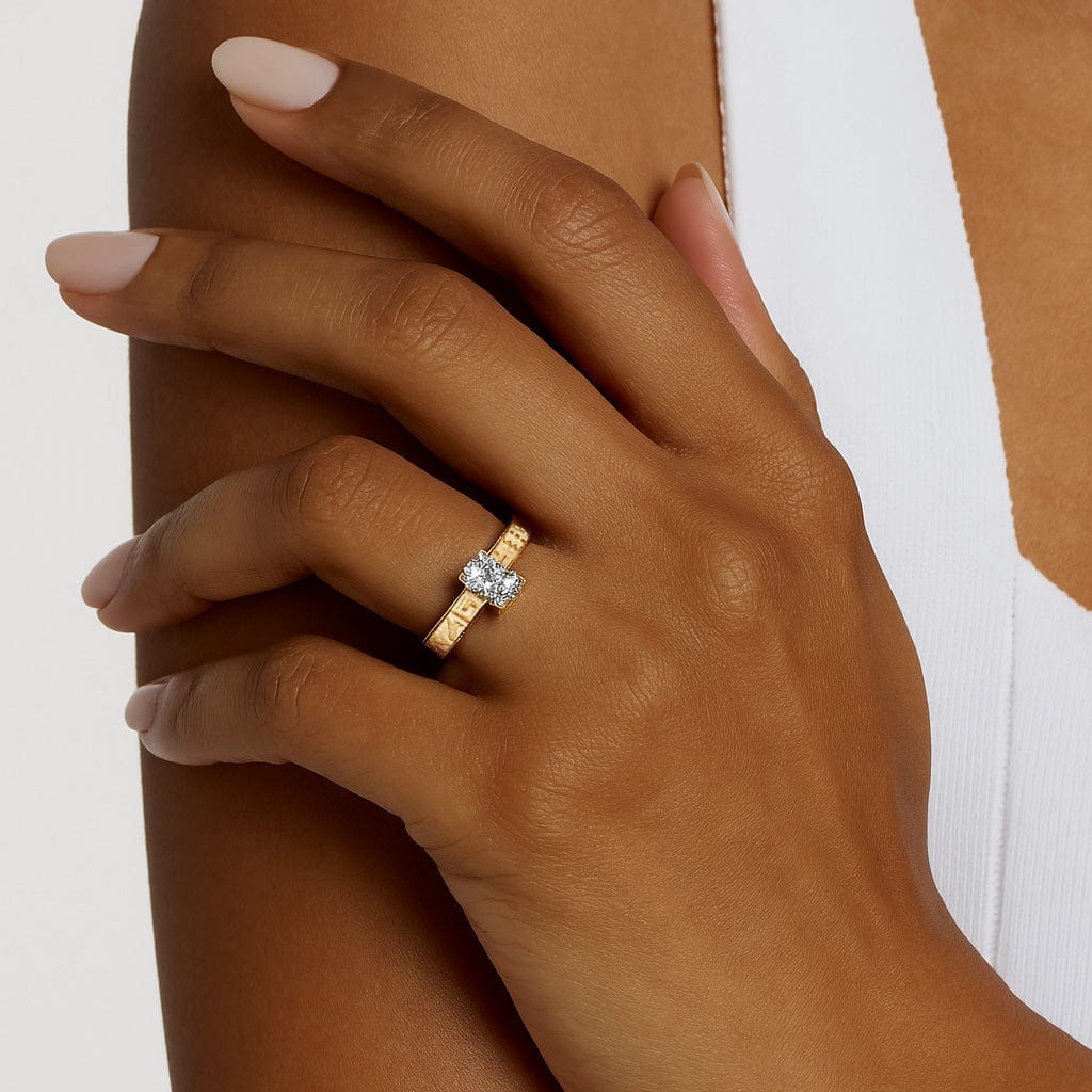 IGI Certified Lab-Grown Radiant Cut Diamond - Solitaire Classic Engagement Ring Solid 14K Yellow Gold (Includes IGI Certification from International Gemological Institute)