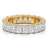 Sterling Slilver Lab-Certified Emerald Cut Moissanite - Eternity Classic Engagement Ring 14K Yellow Gold Plated (Includes GRA Certification from Gemological Research Association)