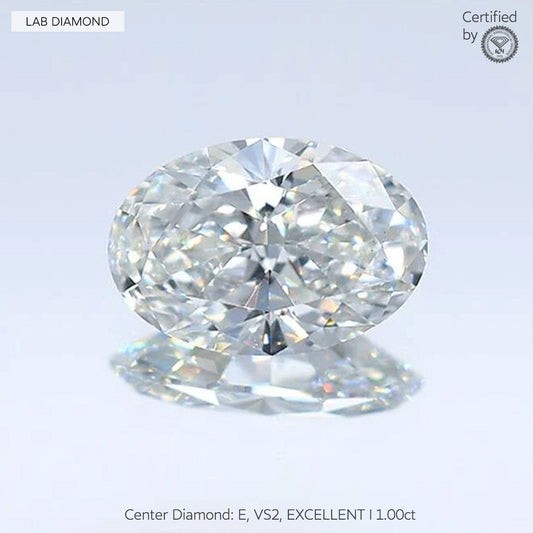 gona- IGI Certified Oval Brilliant Cut Lab-Grown Diamond - Single Diamond (Includes IGI Certification from International Gemological Institute)