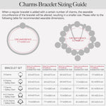 Sterling Silver Emerald Glow Charms Bracelet Set In White Gold Plated (Includes bracelet and all charms shown)