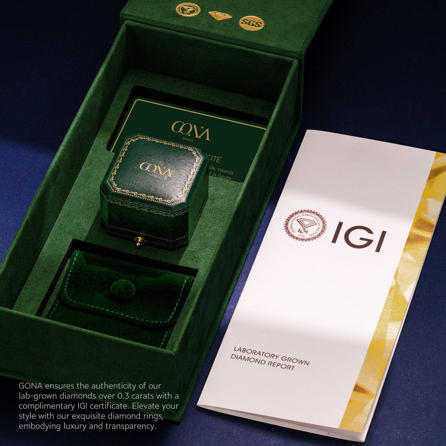 IGI Certified Lab-Grown Marquise Brilliant Cut Diamond - Solitaire Classic Engagement Ring 14K Yellow Gold Plated (Includes IGI Certification from International Gemological Institute)