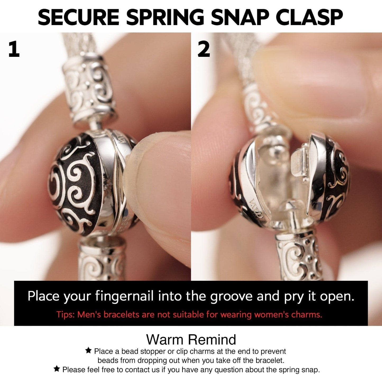 Sterling Silver XL Size Mechanical Future Charms Bracelet Set With Enamel In White Gold Plated For Men (Includes bracelet and all charms shown)