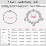 Sterling Silver Rose Love Bamboo Chain Charms Bracelet Set With Enamel In Rose Gold Plated (Includes bracelet and all charms shown)