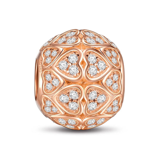 gona- Love Heart Tarnish-resistant Silver Charms In Rose Gold Plated