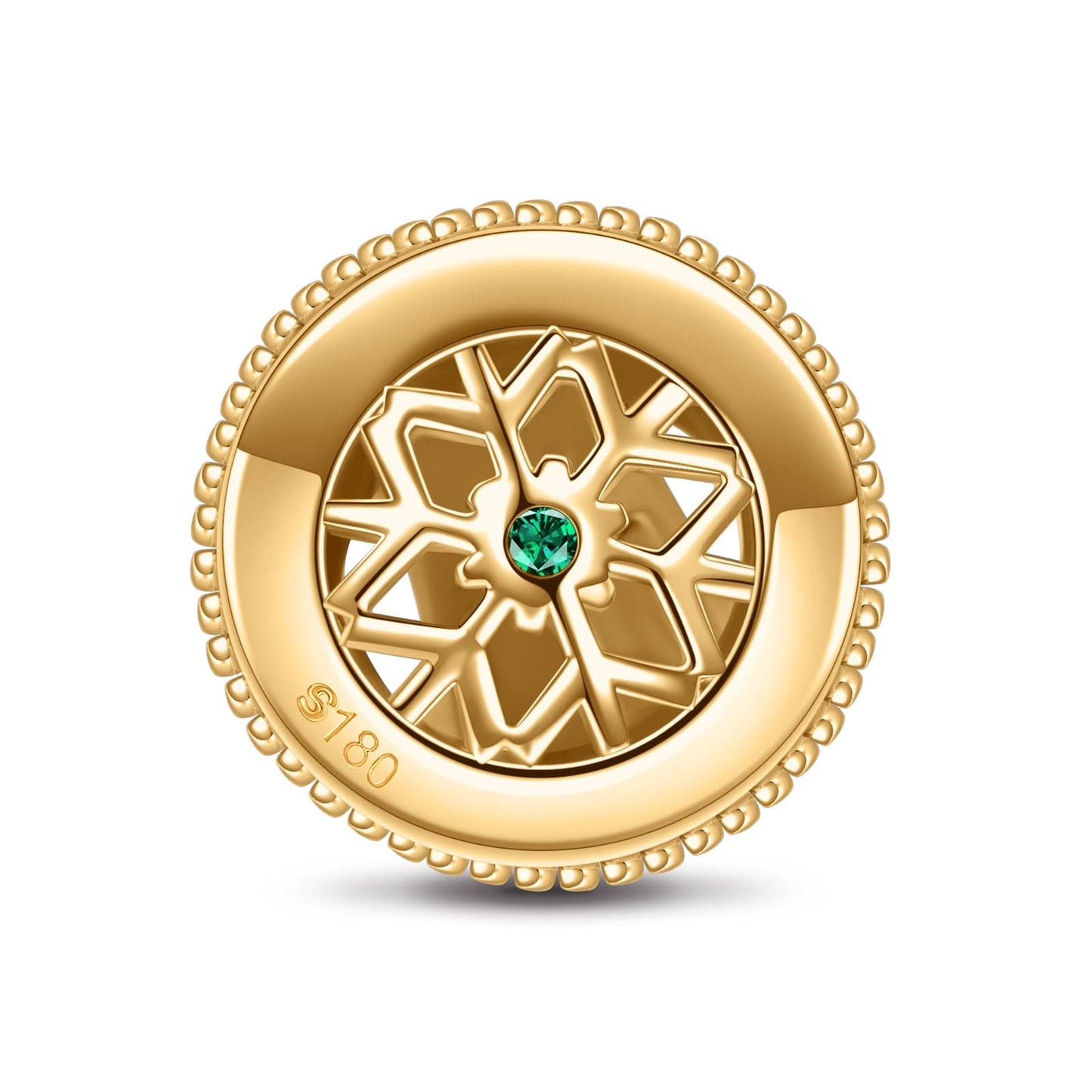 Christmas Tree Tarnish-resistant Silver Charms In 14K Gold Plated