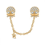 Sparkling Octopus Tarnish-resistant Silver Safety Chain In 14K Gold Plated