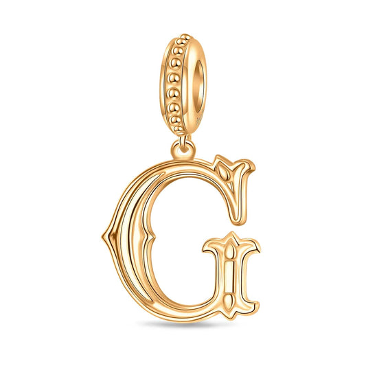 gona- Letter G Tarnish-resistant Silver Dangle Charms In 14K Gold Plated
