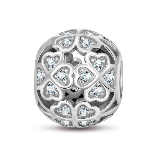 gona- Sterling Silver Lucky Clover In White Gold Plated