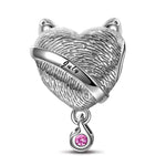 Sterling Silver July Fox Birthday Stone Dangle Charms In White Gold Plated