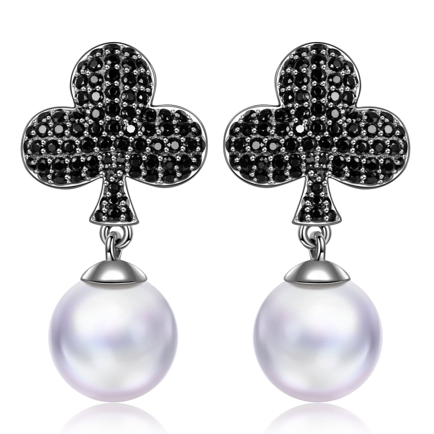 Halloween Treats Exclusive: Spend Over $200 In A Single Purchase To Get This Sterling Silver Silver Midnight Clover Necklace and Earrings In White Gold Plated For FREE - (Ships With Order, No Need To Add To Cart)