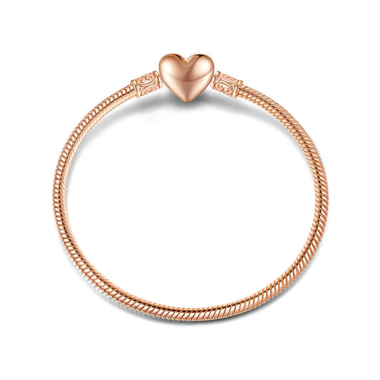gona- Universal Snake Chain Tarnish-resistant Silver Bracelet In Rose Gold Plated