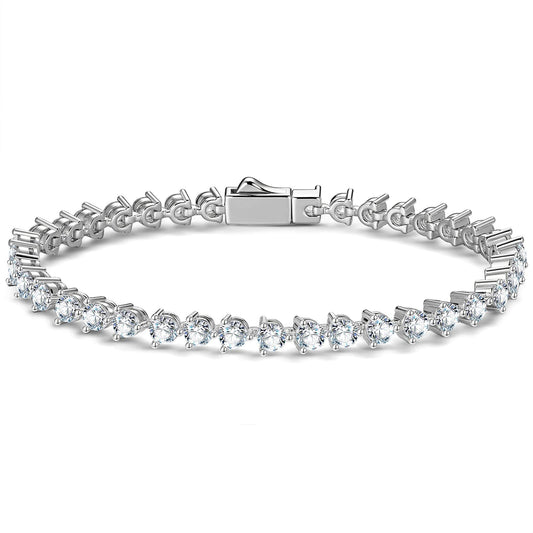 gona- Tarnish-resistant Silver Cubic Zirconia Tennis Bracelet In White Gold Plated