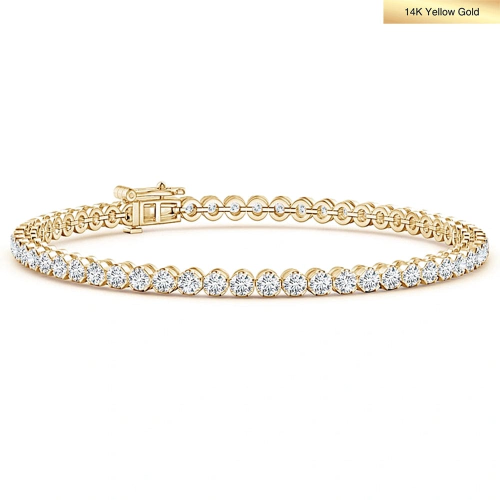 Tennis Bracelet - 3.02 Carat 14K Yellow Gold with Round Brillant Cut Lab-Grown Diamond