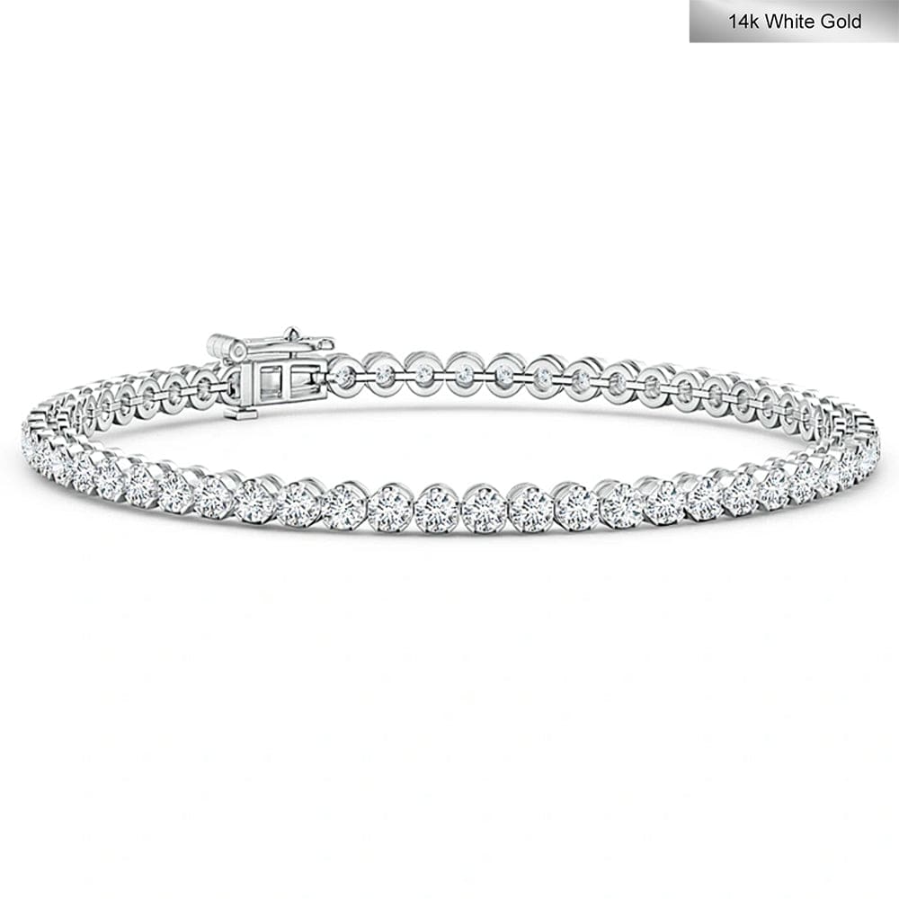 Tennis Bracelet - 3.02 Carat 14K White Gold with Round Brillant Cut Lab-Grown Diamond