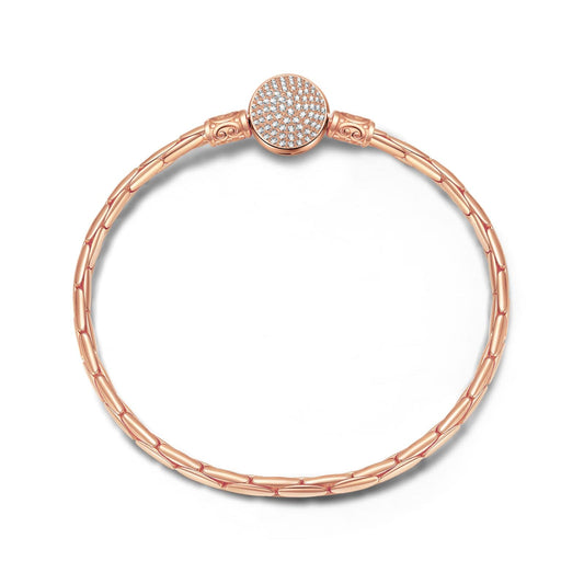 gona- Sterling Silver Classic Bamboo Chain Bracelet In Rose Gold Plated