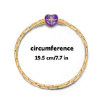 Sterling Silver Aurora Borealis Bamboo Chain Bracelet With Enamel In 14K Gold Plated