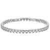 Sterling Silver Classic Tennis Bracelet with Extender Chain In White Gold Plated
