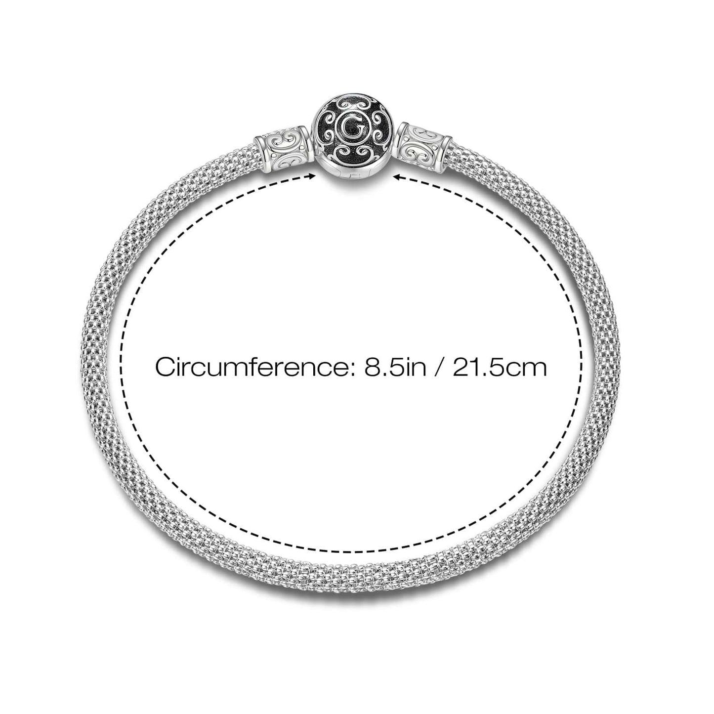 Sterling Silver Cyberpower XL Size Charms Bracelet Set With Enamel In White Gold Plated For Men (Includes bracelet and all charms shown)