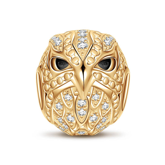 gona- Golden Eagle Tarnish-resistant Silver Charms With Enamel In 14K Gold Plated