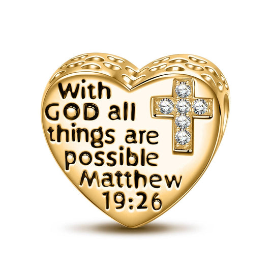 gona- God's Welfare Tarnish-resistant Silver Charms In 14K Gold Plated