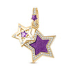 The Purple Star Tarnish-resistant Silver Dangle Charms With Enamel In 14K Gold Plated