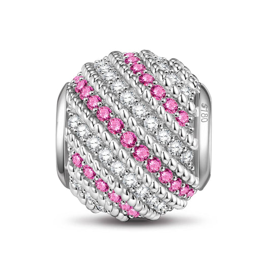 gona- Pink Waves Tarnish-resistant Silver Charms In Silver Plated
