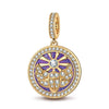 Mulberry Purple St. Beetle's Light Tarnish-resistant Silver Dangle Charms With Enamel In 14K Gold Plated