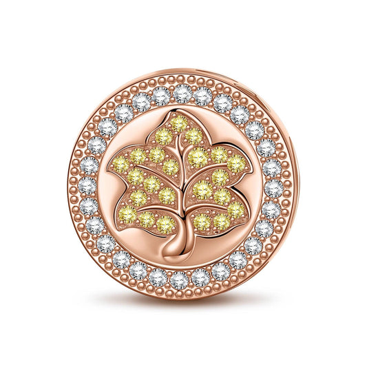 gona- Maple Tarnish-resistant Silver Charms In Rose Gold Plated