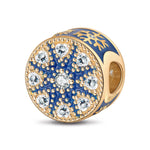 Ice And Snow Magic Tarnish-resistant Silver Charms With Enamel In 14K Gold Plated