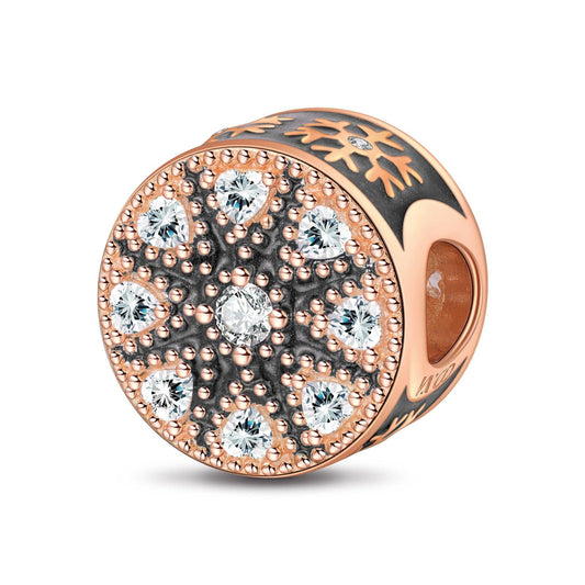 gona- Ice And Snow Magic Tarnish-resistant Silver Charms With Enamel In Rose Gold Plated