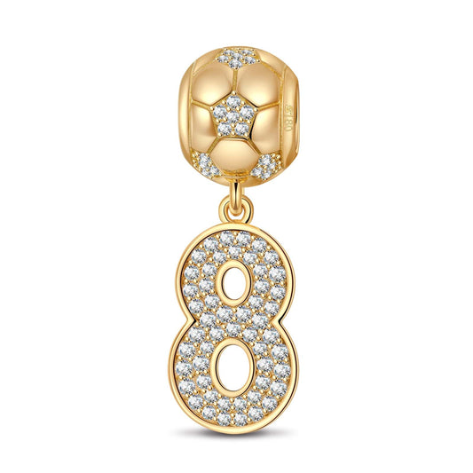 gona- Number Eight Tarnish-resistant Silver Dangle Charms In 14K Gold Plated
