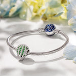 Cactus Tarnish-resistant Silver Charms In White Gold Plated