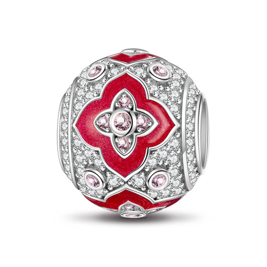 gona- Four Leaf Clover Tarnish-resistant Silver Charms With Enamel In White Gold Plated