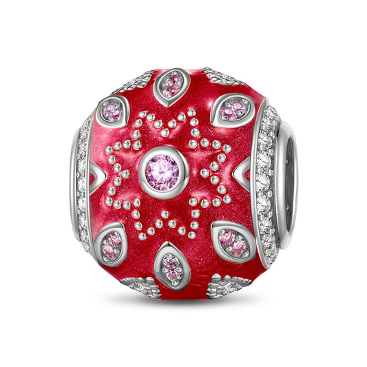 gona- Starlight In Orange Tarnish-resistant Silver Charms With Enamel In White Gold Plated