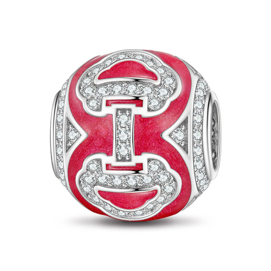 gona- Heart Lock Tarnish-resistant Silver Charms With Enamel In White Gold Plated