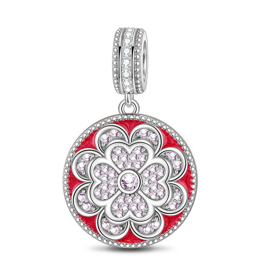 gona- Elegance Tarnish-resistant Silver Dangle Charms With Enamel In White Gold Plated