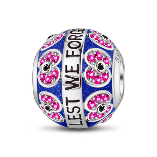 gona- Phalaenopsis Tarnish-resistant Silver Charms With Enamel In White Gold Plated