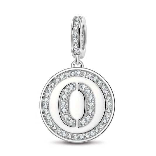gona- Number Zero Tarnish-resistant Silver Dangle Charms In White Gold Plated