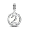 Number Two Tarnish-resistant Silver Dangle Charms In White Gold Plated