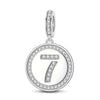 Number Seven Tarnish-resistant Silver Dangle Charms In White Gold Plated
