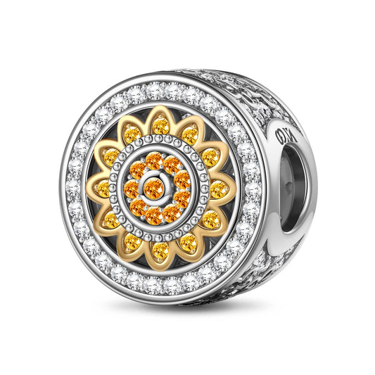 gona- Sunflower Tarnish-resistant Silver Charms In Two-Tone Plating