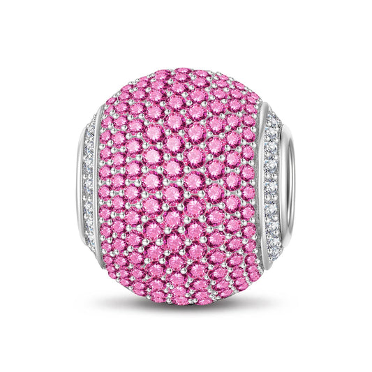 gona- Fuchsia Zirconia Minimalist Tarnish-resistant Silver Charms In White Gold Plated