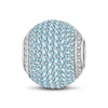 Blue Zirconia Minimalist Tarnish-resistant Silver Charms In White Gold Plated