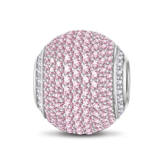 gona- Pink Zirconia Minimalist Tarnish-resistant Silver Charms In White Gold Plated