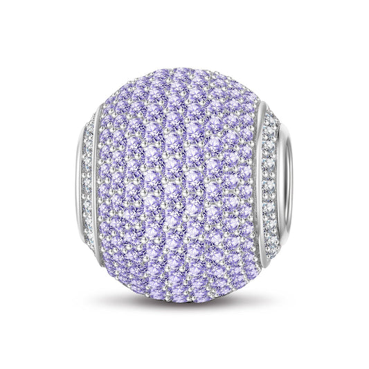 gona- Purple Zirconia Minimalist Tarnish-resistant Silver Charms In White Gold Plated
